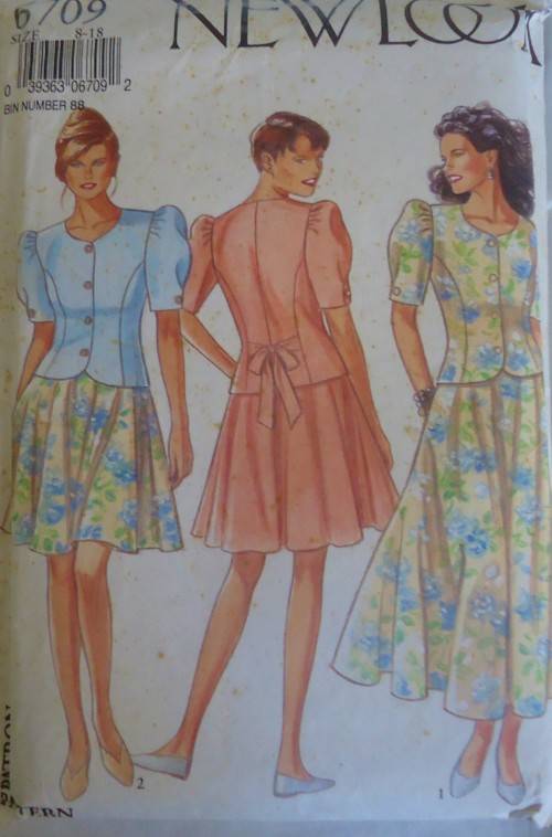 NEW LOOK PATTERNS 6709 TIEBACK TOP & SKIRT  SIZES 8 - 18 COMPLETE