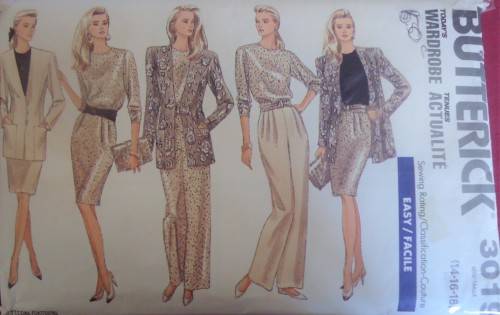 BUTTERICK  PATTERN 3019  JACKET-TOP-SKIRT- BELT SIZE 14-16-18 COMPLETE