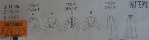 BUTTERICK  PATTERN 4626 TOP & SKIRT SIZE 6 - 8 - 10 NO SEWING INSTRUCTIONS