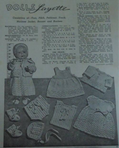 DOLL`S LAYETTE- TO FIT BABY DOLL 18` - PHOTOCOPY
