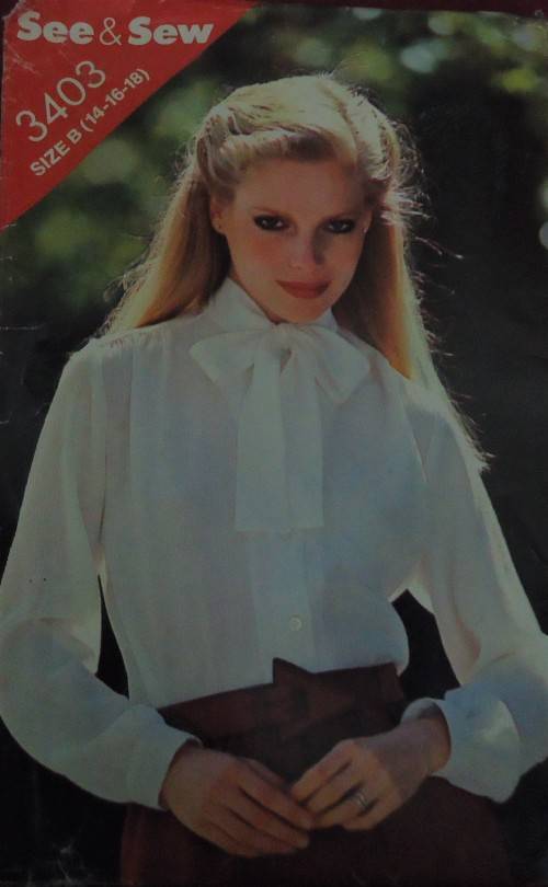 BUTTERICK PATTERN 3403 BLOUSE SIZE B = 14-16-18 COMPLETE & UNCUT
