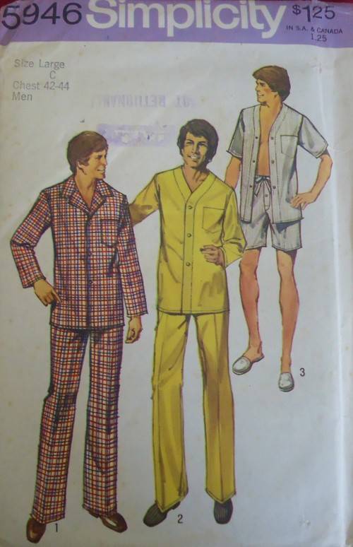 SIMPLICITY PATTERNS 5946 MEN'S PJS  SIZE LARGE CHEST 42£ - 44"   COMPLETE AND UNCUT