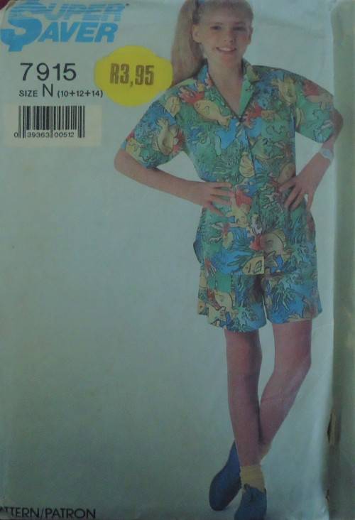 SIMPLICITY PATTERNS 7915 GIRL`S SHIRT & PULL ON SHORTS SIZE N  10-12-14 YEARS COMPLETE