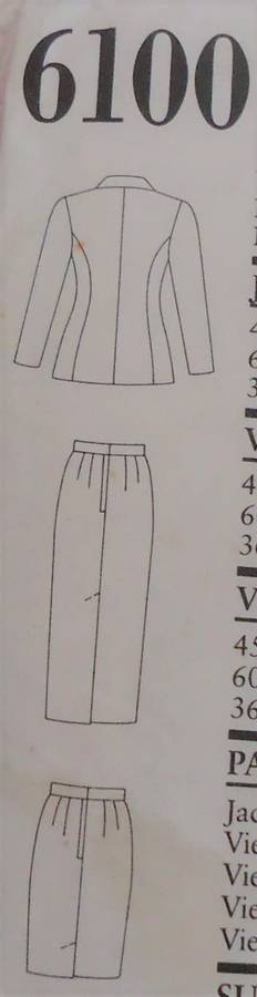 NEW LOOK PATTERNS 6100  SKIRT & JACKET SUIT SIZES 8 - 18 - COMPLETE-UNCUT-F/FOLDED