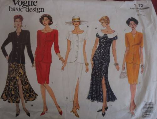 VOGUE PATTERN  1173 TOP & SKIRT SIZE 12-14-16 COMPLETE