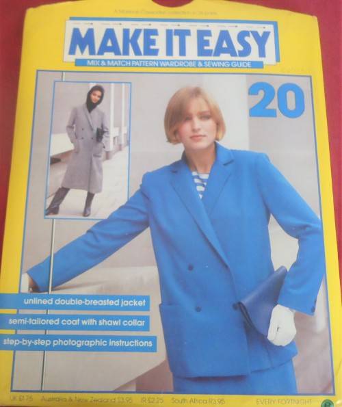 MAKE IT EASY # 20 UNLINED DOUBLE BREASTED JACKET-SEMI TAILORED COAT WITH SHAWL COLLAR