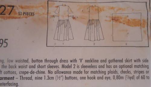 STYLE 1527 DRESS & SCARF SIZE O  12-14-16  -COMPLETE