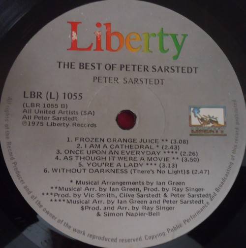 THE BEST OF PETER STARSTEDT - 1975 LIBERTY VINYL LP - LBR (L) 1055