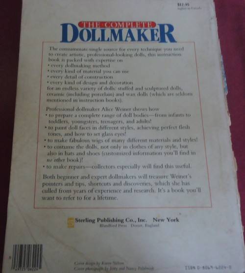 THE COMPLETE DOLLMAKER - ALICE D. WEINER - 194 PAGE SOFT COVER - SPINE LOOSE