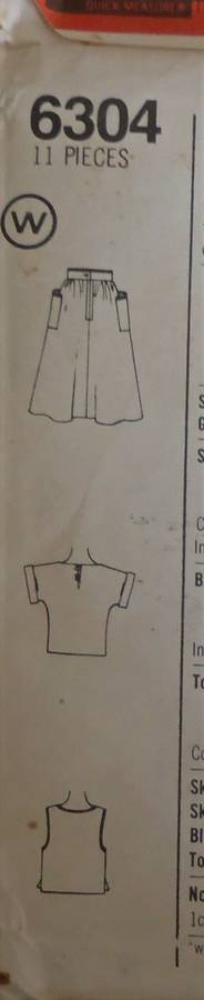 SIMPLICITY 6304 GIRL'S TOP SIZE H=7+8+10 YEARS ONLY TOP SUPPLIED