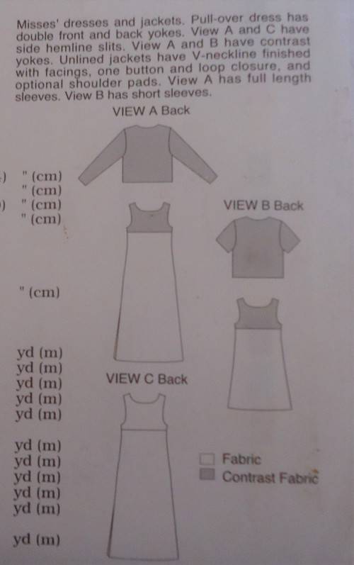 KWIK SEW PATTERN 2876 PULLOVER DRESS & JACKET SIZE XS-S-M-L-XL=( 82-120 CM)COMPLETE-UNCUT-F/FOLDED