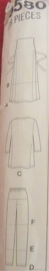 SIMPLICITY PATTERNS 9580 DRESS/TOP-JACKET-PANTS-SHORTS SIZEKK=8-14 COMPLETE & MOSTLY UNCUT
