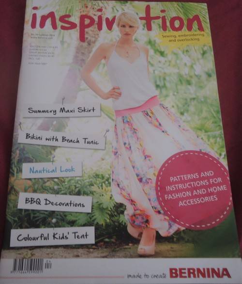 BERNINA "INSPIRATION" MAGAZINE-VOLUME 59 SUMMER 2014-  36 PAGE MAGAZINE WITH PULLOUT PATTERNS