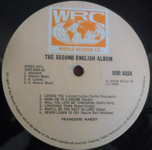 FRANCOISE HARDY - FRANCOISE THE SECOND ALBUM -1968 WRC VINYL GATEFOLD LP ORR 6024