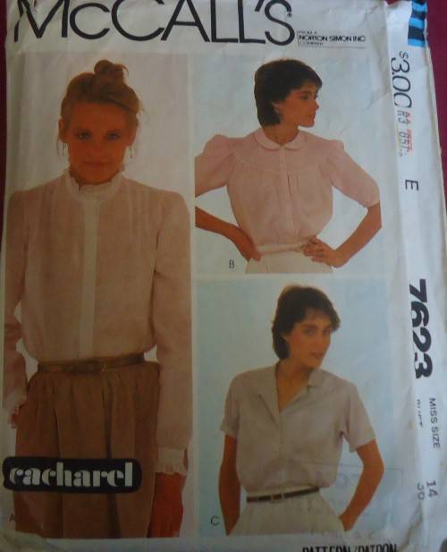 McCALLS 7623 SET OF BLOUSES SIZE 14 BUST 36" SEE LISTING