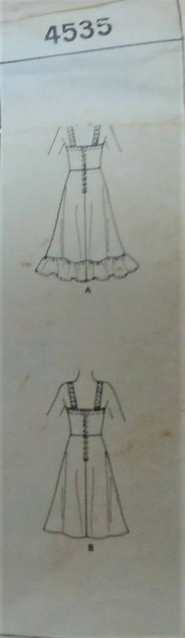 McCALL'S PATTERN 4535  SUMMER PINAFORE  SIZE 10 BUST 32 1/2"/83 CM COMPLETE