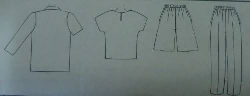 McCALL'S 8093 JACKET-TOP-PANTS-SHORTS SIZE D = 12-14-16 COMPLETE-PART CUT