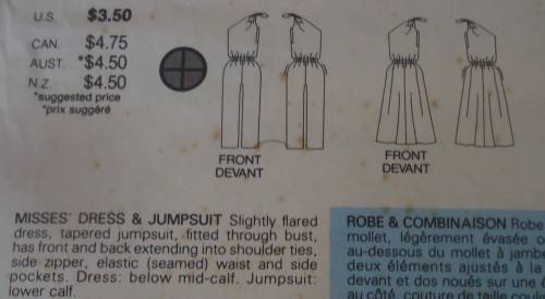 BUTTERICK PATTERN 3279 SINGLE SHOULDER DRESS & JUMPSUIT SIZE 12-14-16 COMPLETE& UNCUT