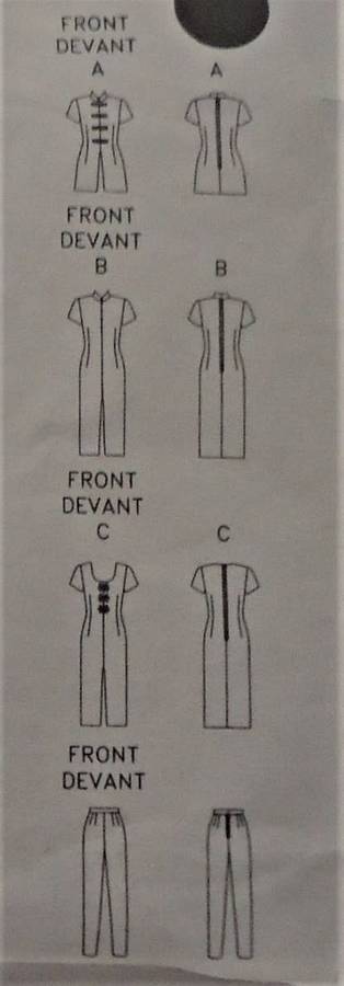 BUTTERICK PATTERN 3361 MANDARIN CLLAR DRESS-TOP-PANTS SIZE6-8-10-12 COMPLETE-UNCUT