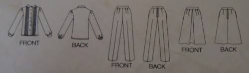 BUTTERICK PATTERN 3555 BLOUSE-SKIRT-PANTS SIZE 12  COMPLETE-UNCUT