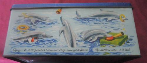 VINTAGE PORT ELIZABETH OCEANARIUM - PYOTT BISCUITS HINGED TIN