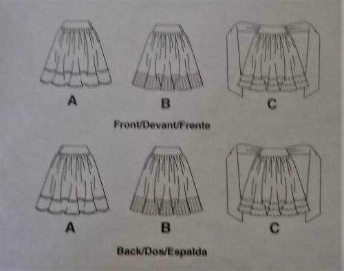 McCALLS CRAFTY M5631 FLARED SKIRTS SIZE D5=12-14-16-18-20 COMPLETE- MOSTLY UNCUT
