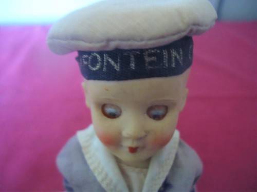 V/VINTAGE BLOEMFONTEIN CASTLE DOLL SAILOR & FORMAL EVENING WEAR-CAPE TOWN CASTLE BRASS ASHTRAY