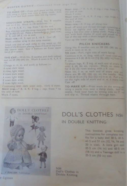 QUICKLY KNIITTED BY PENELOPE N 33-20 PAGES TO FIT 12"-14"-16"/30.5 CM-35.5 CM-40.5 CM DOLLS-NO COVER