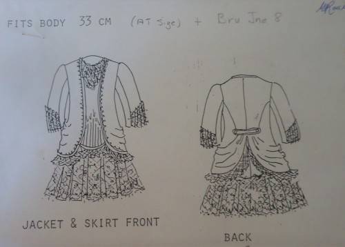 PATTERN JUMEAU -JACKET-DRESS-CHEMISE-DRAWERS-  FITS BODY 33 CM  - COPIES OF ORIGINAL