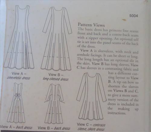 SEWING WITH CONFIDENCE PATTERN 4 - PRINCESS LINE DRESS COMPLETE & UNCUT