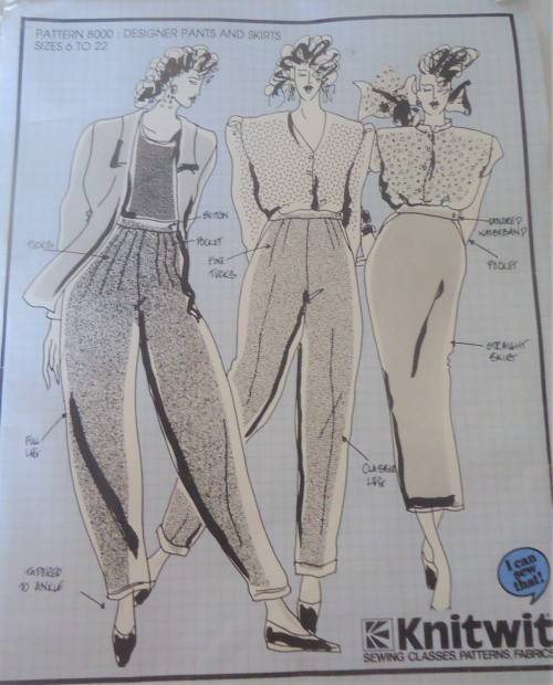 KNITWIT PATTERN 8000 LADIES DESIGNER PANTS & SKIRTS SIZES 6 - 22 -  COMPLETE