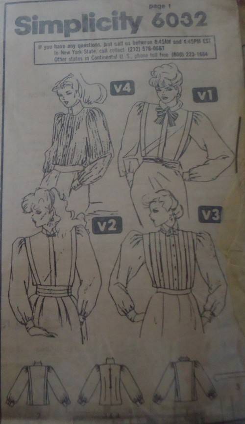 SIMPLICITY 6032 SET OF BLOUSES SIZE 12 COMPLETE-ZIPLOC BAG