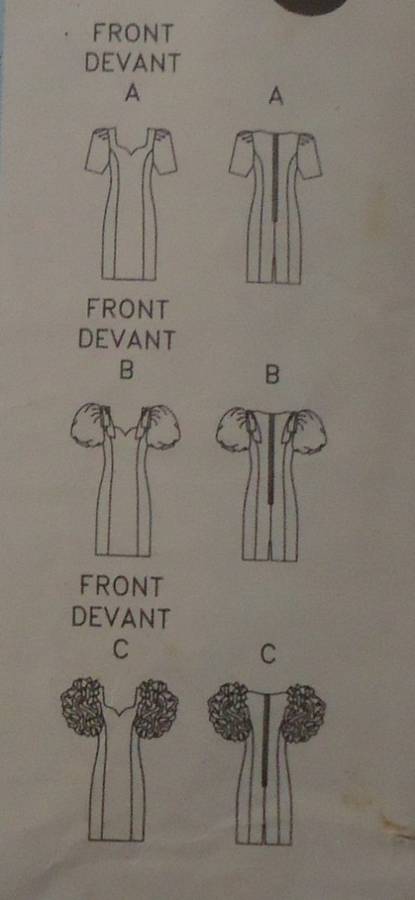 BUTTERICK 5217 FITTED STRAIGHT LINED DRESS  WITH SLEEVE VARIATIONS SIZE 6-8-10-12 COMPLETE-UNCUT-F/F