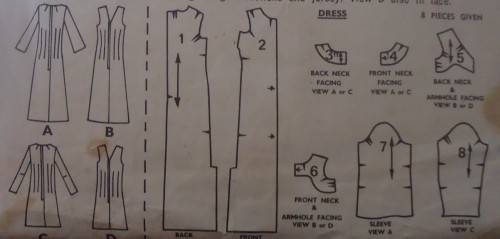VINTAGE STYLE 2256  FITTED DRESS SIZE 14 BUST 36" COMPLETE