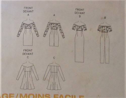 VOGUE 9124 STUNNING OFF SHOULDER LINED BONES DRESS SIZE 14-16-18 SEE LISTING