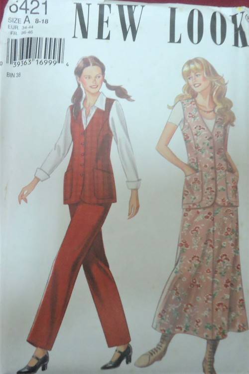 NEW LOOK PATTERNS 6421 MOCK FRONT WRAP DRESS & BELT SIZE 8-18 COMPLETE-UNCUT-F/FOLDED