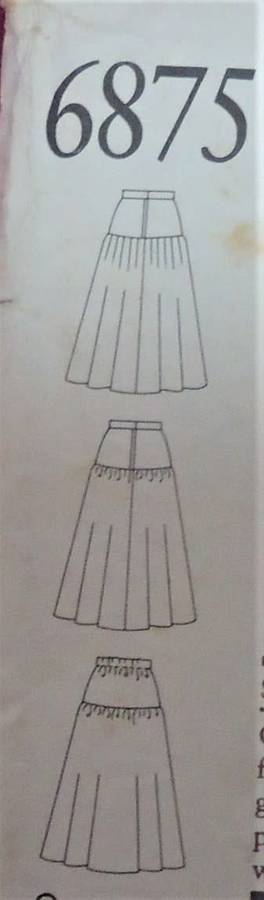 NEW LOOK 6875 SET OF SKIRTS WITH YOKE 6 SIZES IN ONE 8 - 18 COMPLETE-ZIPLOC BAG