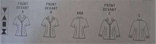 VOGUE V8248 SET OF SHIRTS SIZE AA=6-8-10-12 COMPLETE