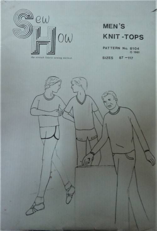 SEW HOW NO. 8104 MEN`S KNIT-TOPS SIZE 87 - 117 CM