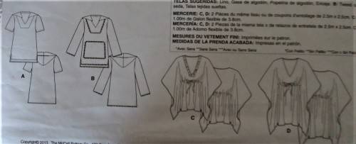 McCALLS M6753  STUNNING TUNICS / TOPS SIZE Y=XS-S-M ( 4-14) COMPLETE