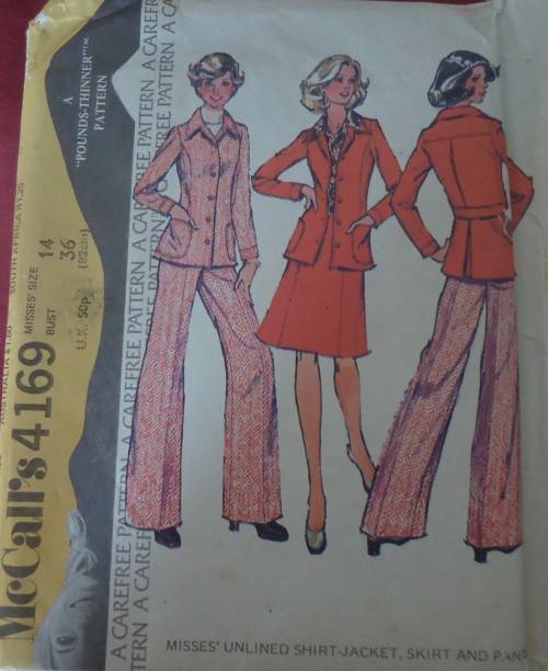 VINTAGE /McCALLS 4169 JACKET-SKIRT PANTS SIZE 14 BUST 36" COMPLETE-UNCUT-F/FOLDED