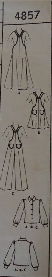 McCALLS 4857 GIRLS OVERALLS-PINAFORE-BLOUSE SIZE 6 YEARS BREAST 64 CMCOMPLETE
