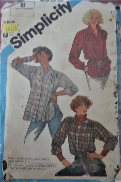 SIMPLICITY 6600 LOOSE FITTING SHIRTS SIZE 10 COMPLETE - ZIPLOC BAG