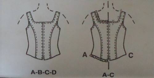 McCalls 2249 LINED BUSTIER TOPS SIZE D=12-14-16 COMPLETE &CUT TO SIZE 14