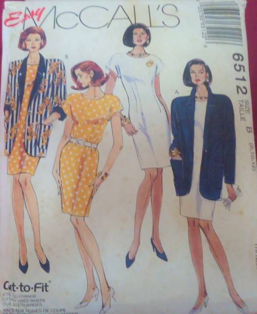 McCalls 6512  UNLINED JACKET and DRESS SIZE B8-10-12 COMPLETE
