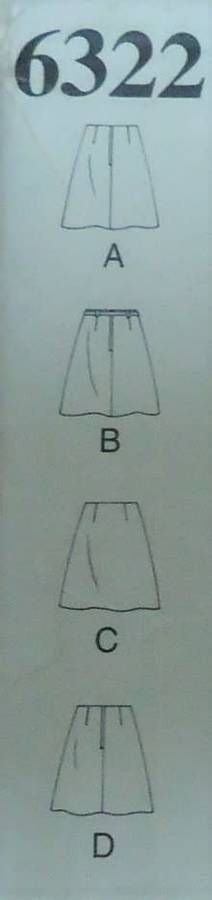 NEW LOOK PATTERNS 6322 SET OF MINI SKIRTS SIZES 6-16 COMPLETE