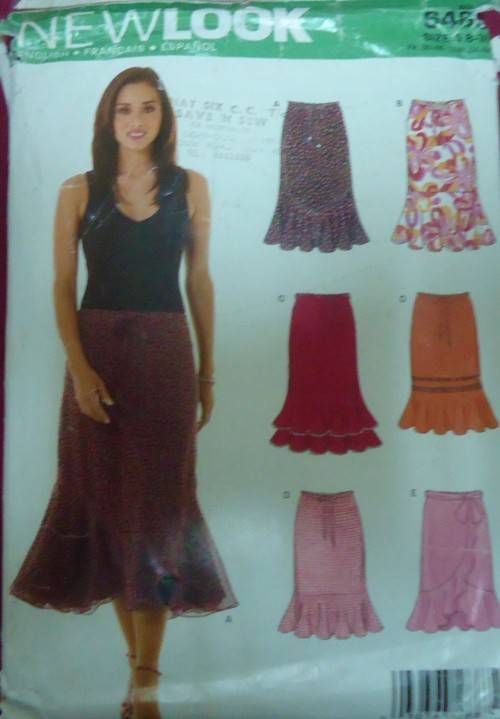 NEW LOOK PATTERN 6463 SET OF SKIRTS WITH FRILL SIZE8-18 COMPLETE