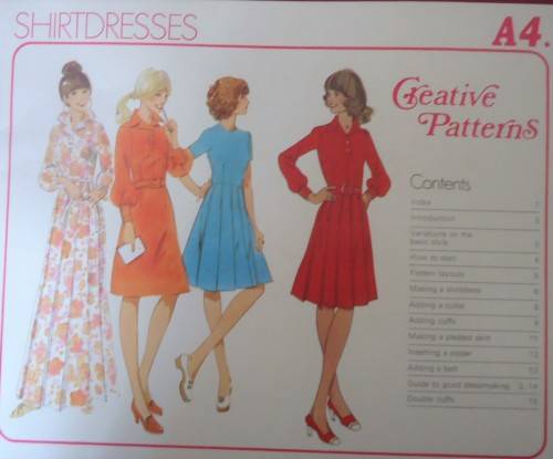 1975 CREATIVE PATTERNS A4 SHIRTDRESSES COMPLETE PATTERN-UNCUT-F/FOLDED
