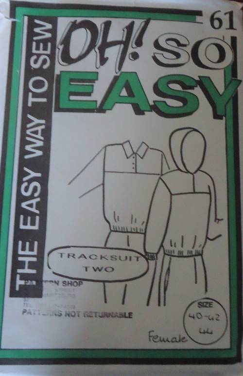 OH SO EASY PATTERN 61 TRACKSUIT WITH HOOD LADIES SIZE 40-42-44`