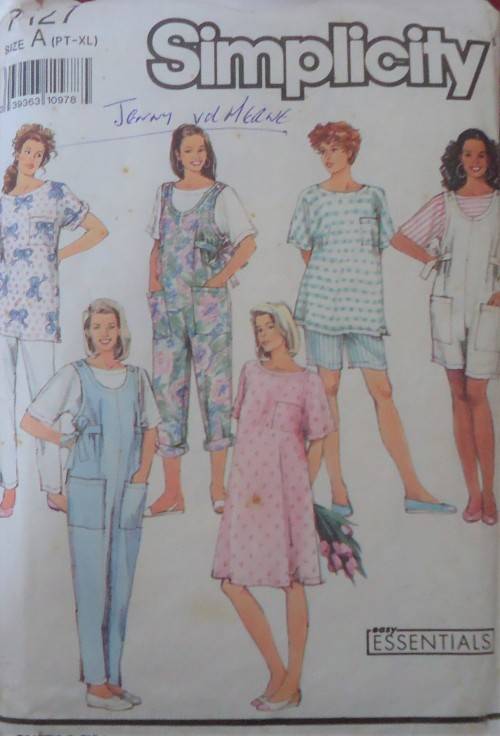 SIMPLICITY 7127  MATERNITY PANTS-SHORTS-JUMPSUIT-DRESS-TOP SIZE PT-XL (30-46) COMPLETE